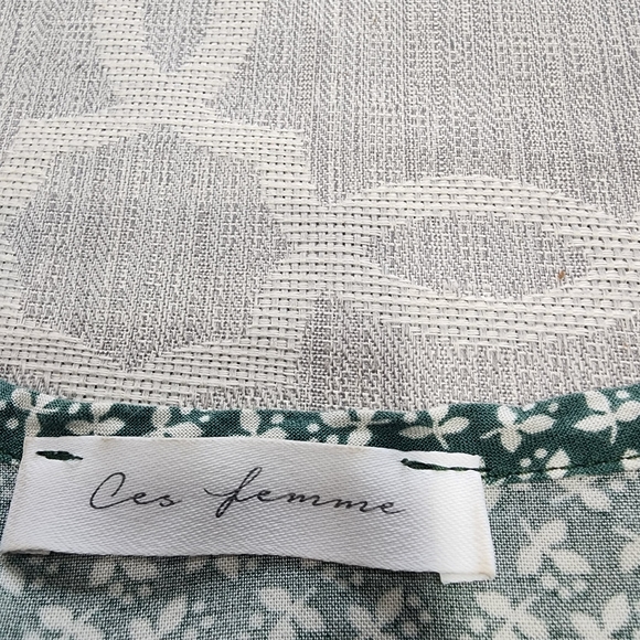 Ces Femme Pattern Button Front Short Sleeve Tunic Mini Dress S - Picture 6 of 9